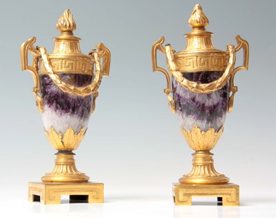 Lot 368 - A GOOD PAIR OF GEORGE III ORMOLU-MOUNTED BLUE...