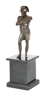 Lot 695 - A LATE 19TH CENTURY BRONZE FIGURE OF NAPOLEON