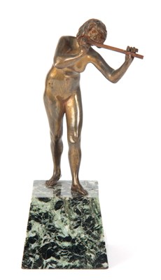 Lot 645 - RENE PAUL MARQUET (1875 - 1937) AN ART DECO FIGURAL GILT BRONZE SCULPTURE