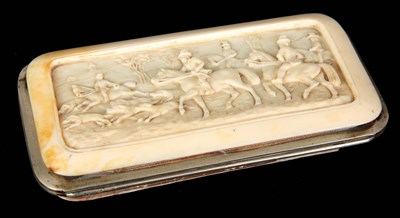 Lot 397 - A LATE 19th CENTURY CARVED IVORY CIGAR BOX...