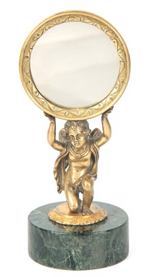 Lot 659 - AN EARLY 20TH CENTURY GILT BRONZE DRESSING TABLE MIRROR