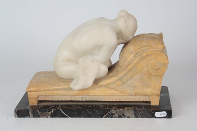 Lot 676 - AFTER GIUSEPPE GALEOTTI, ITALY. A 19TH CENTURY WHITE AND SIENNA MARBLE SCULPTURE