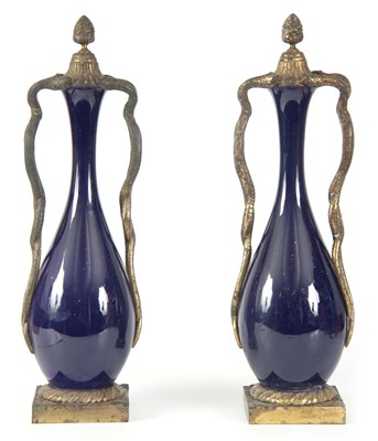 Lot 422 - A PAIR OF 19TH CENTURY FRENCH ORMOLU MOUNTED...