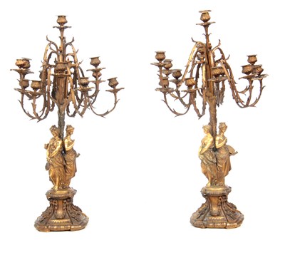 Lot 425 - A LARGE PAIR OF LATE 19TH CENTURY BRASS 12...