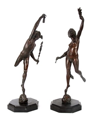 Lot 429 - A PAIR OF EARLY 20TH CENTURY BRONZE SCULPTURES...