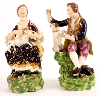 Lot 33 - A PAIR OF 19TH CENTURY BLOOR DERBY SEATED...