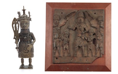 Lot 439 - TWO PIECES OF NIGERIAN BENIN BRONZES FROM THE...