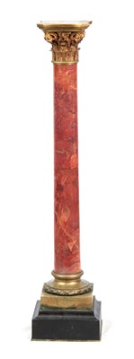 Lot 463 - A 19th CENTURY MARBLE ORMOLU MOUNTED COLUMN...