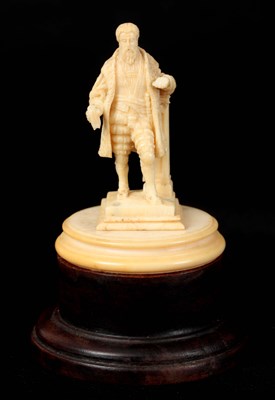 Lot 480 - A 19TH CENTURY IVORY SCULPTURE modelled as a...