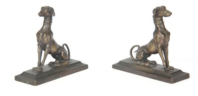 Lot 482 - A PAIR OF 19TH CENTURY PATINATED BRONZE...