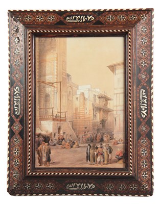 Lot 487 - A 19TH CENTURY PERSIAN INDIAN PICTURE / MIRROR...