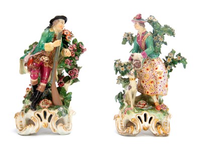 Lot 49 - A PAIR OF 18TH CENTURY CHELSEA DERBY STANDING...