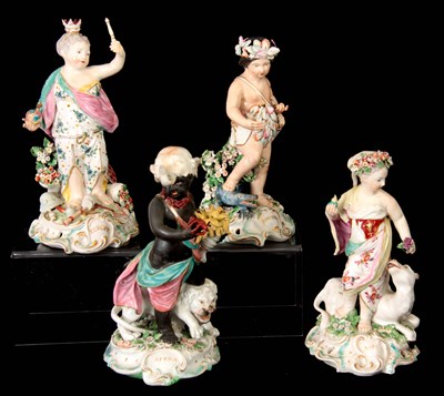 Lot 50 - A SET OF FOUR 18TH CENTURY DERBY 'FOUR...