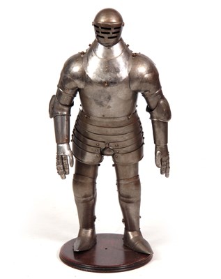 Lot 507 - A MINIATURE SUITE OF ARMOUR mounted on a...