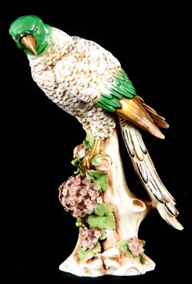 Lot 51 - A 19TH CENTURY DERBY FIGURE OF A PARROT...