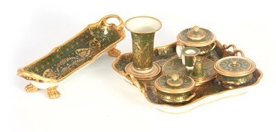 Lot 52 - A BLOOR DERBY SEVEN PIECE DESK SET comprising...