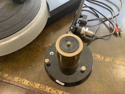 Lot 527 - AN ACRYLIC AND SLATE TURNTABLE WITH MOTORS