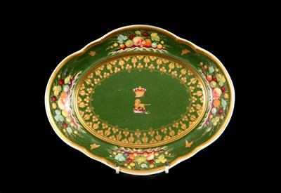 Lot 53 - A BLOOR DERBY SHAPED OVAL SHALLOW DISH gilt...