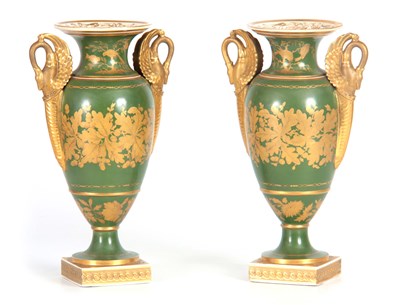 Lot 54 - A PAIR OF BLOOR DERBY CLASSICAL SQUARE BASE...