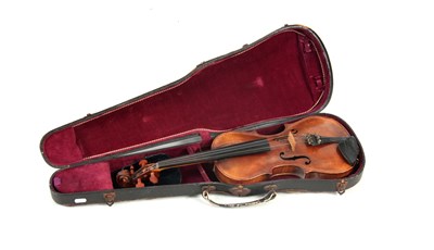 Lot 542 - A 19TH CENTURY VIOLIN branded "Stainer" below...