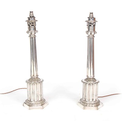 Lot 563 - A GOOD PAIR OF 19TH CENTURY SILVER PLATED...