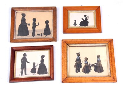 Lot 579 - A SELECTION OF FOUR 19TH CENTURY SILHOUETTES...