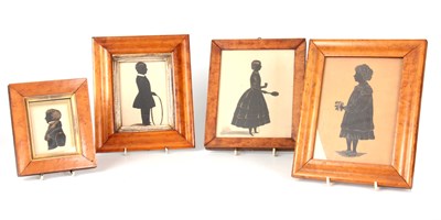 Lot 580 - A SELECTION OF FOUR 19TH CENTURY SILHOUETTES...