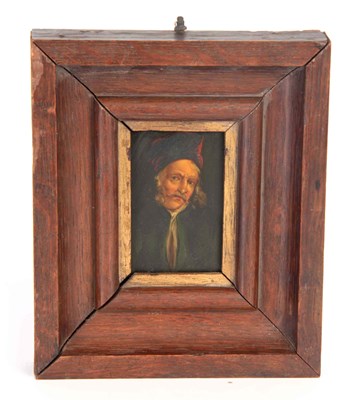 Lot 582 - AN EARLY MINIATURE PORTRAIT OF AN AGED...