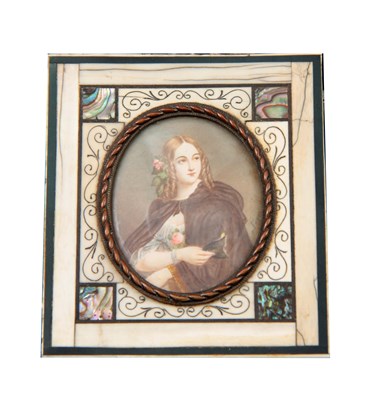 Lot 584 - A LATE 19TH CENTURY OVAL MINIATURE HALF LENGTH...