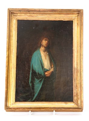 Lot 604 - AN EARLY 19TH CENTURY OIL ON CANVAS. Saint in...