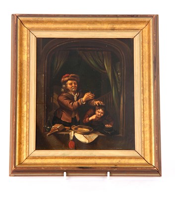 Lot 608 - AFTER GERARD DOU A 19TH CENTURY OIL ON TIN The...