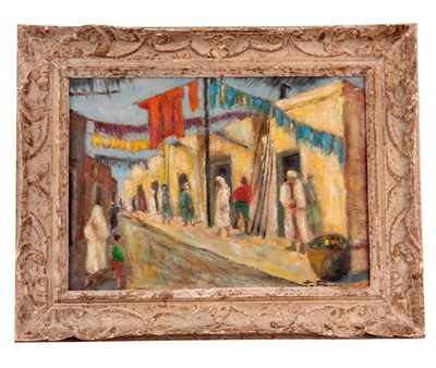 Lot 629 - EARLY 20TH CENTURY OIL ON CANVAS Street scene...