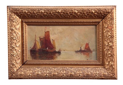 Lot 630 - A 19TH CENTURY OIL ON CANVAS Marine scene with...