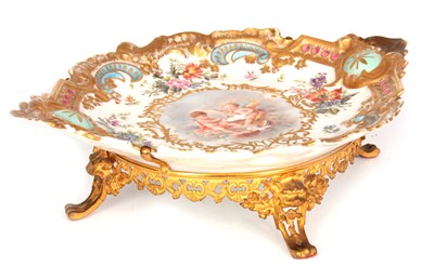 Lot 66 - A 19TH CENTURY LIMOGES STYLE ORMOLU MOUNTED...