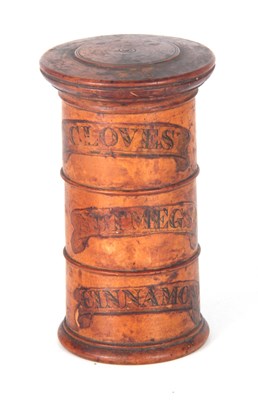 Lot 662 - A MID 19TH CENTURY SYCAMORE THREE TIER SPICE...