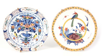 Lot 67 - TWO EARLY 18TH CENTURY DELFT PLATES comprising...