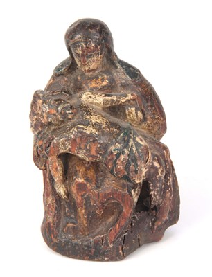 Lot 719 - A SMALL LATE 15TH CENTURY CARVED PINE...