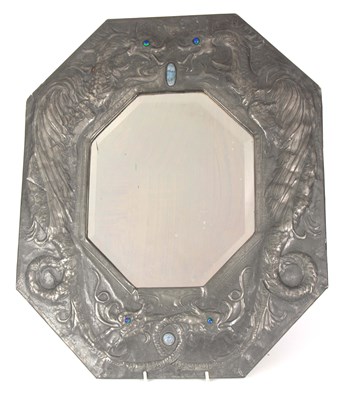 Lot 733 - AN ARTS AND CRAFTS PEWTER OCTAGONAL HANGING...