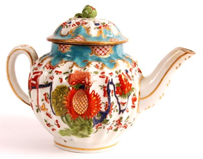 Lot 39 - An unusual 1st period Worcester TEAPOT the...