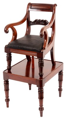 Lot 913 - AN UNUSUAL LATE REGENCY MAHOGANY CHILDS HIGH...