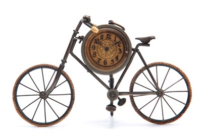 Lot 768 - A LATE 19TH CENTURY NOVELTY BICYCLE MANTEL...