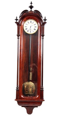 Lot 803 - A GIANT-SIZED FIGURED WALNUT 8-DAY VIENNA...