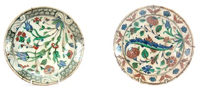 Lot 81 - TWO 17th CENTURY IZNIK DISHES brightly...