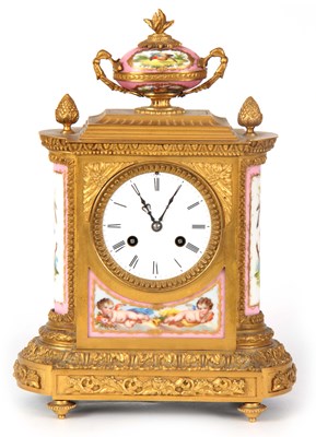 Lot 827 - A 19TH CENTURY FRENCH ORMOLU AND SEVRES...