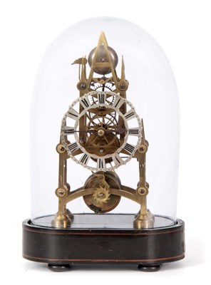 Lot 837 - A MID 19TH CENTURY ENGLISH SKELETON CLOCK the...