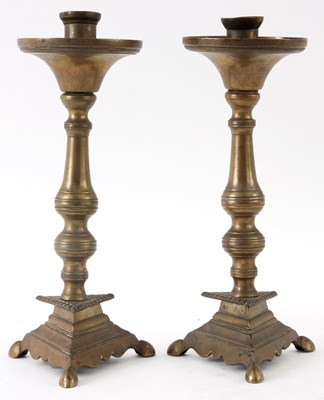 Lot 456 - A PAIR OF 19TH CENTURY CONTINENTAL CAST BRASS...