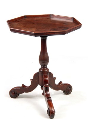 Lot 909 - A QUEEN ANNE SOLID WALNUT OCTAGONAL SHAPED...