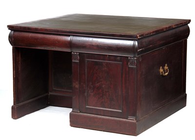 Lot 937 - A WILLIAM IV MAHOGANY PARTNERS DESK with...