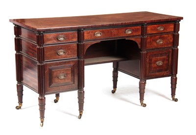 Lot 951 - AN UNUSUAL EARLY 19th CENTURY MAHOGANY DESK...