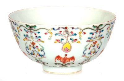 Lot 96 - A CHINESE PORCELAIN FOOTED BOWL with brightly...